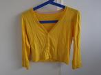 Kort geel vestje met driekwart mouwen, maat S, Geel, Ophalen of Verzenden, Zo goed als nieuw, Maat 36 (S)