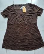 Vera Moda Berry kanten top, Bruin, Maat 46/48 (XL) of groter, Nieuw, Ophalen of Verzenden