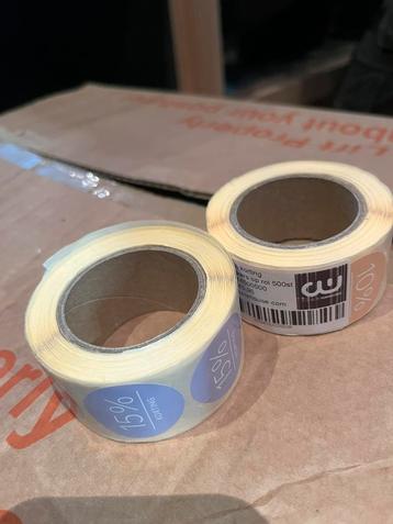 15% en 10% stickers beschikbaar voor biedingen