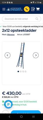 Ladder 2x 12 Sporten Opsteekladder, Ophalen of Verzenden, 4 meter of meer