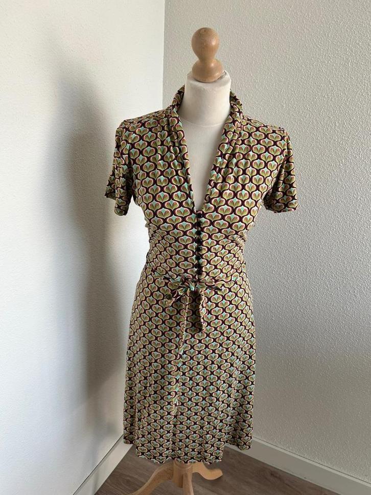 King Louie maat XL retro emmy jurk 2566, Kleding | Dames, Jurken, Zo goed als nieuw, Maat 46/48 (XL) of groter, Paars, Knielengte
