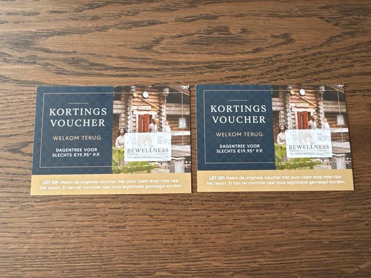 Kortingsvoucher sauna 2 stuks, Tickets en Kaartjes, Kortingen en Cadeaubonnen, Eén persoon, Spa of Sauna, Kortingsbon