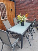 Antraciet tuinset met 6 stoelen 250,00, Ophalen, Gebruikt, 6 zitplaatsen, Wicker