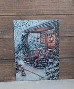 Kerst-kaart 2 schommelstoelen in de sneeuw, Ophalen of Verzenden, 1980 tot heden, Ongelopen, Feest(dag)