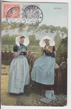027 Klederdrachten 1912 Meisjes Breien 1912 B5, Verzenden, Voor 1920, Gelopen, Zeeland