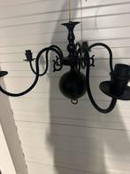 Zwarte kroonluchter met 5 E14 fittingen, Huis en Inrichting, Lampen | Kroonluchters, Ophalen, Gebruikt, Metaal