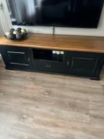 Tv meubel zwart met eiken 170 breed, Ophalen, 150 tot 200 cm, Zo goed als nieuw, Minder dan 100 cm