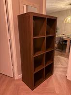 Ikea Kallax kast - 8 vakken- Kleur: Walnoot Bruin, Ophalen, Met plank(en), Kunststof, Gebruikt