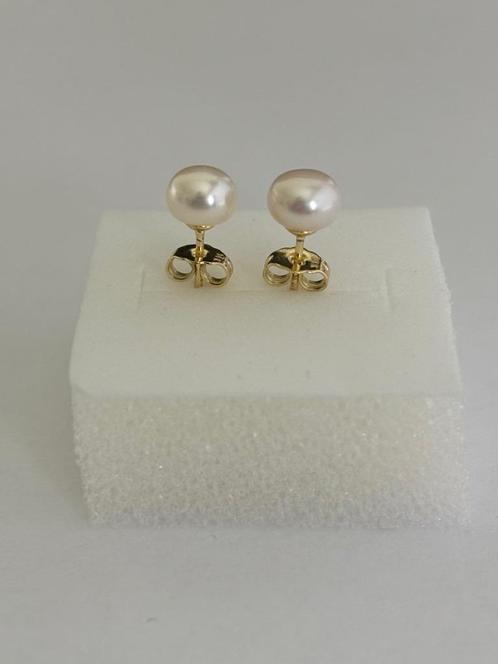 Parel Oorbellen witte Akoya Parels 6mm 14K Goud, Minimalisch, Sieraden, Tassen en Uiterlijk, Oorbellen, Nieuw, Knopjes of Stekers