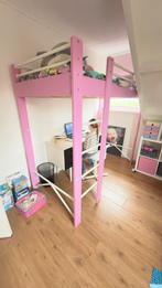 Verstelbare Hoogslaper met Valbeveiliging, Ophalen, Gebruikt, Lattenbodem, 70 tot 85 cm