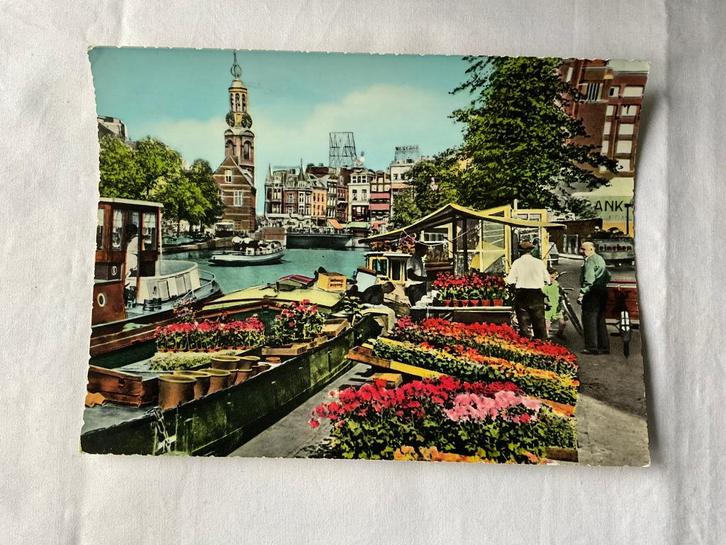 Amsterdam Bloemenmarkt op de Singel groot formaat ingekleurd, Verzamelen, Ansichtkaarten | Nederland, Ongelopen, Noord-Holland