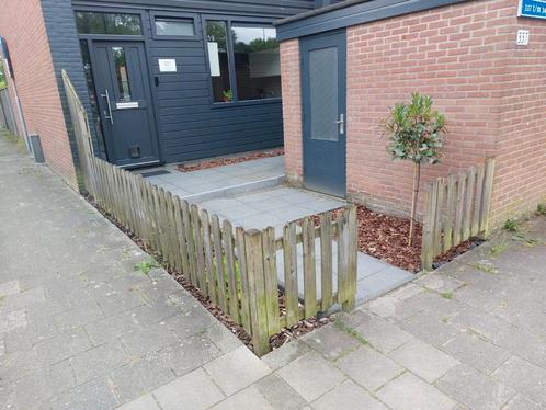 Houten tuinhek, staat al uit elkaar. Incl. Deur, Tuin en Terras, Tuinhekken en Hekwerk, Gebruikt, Tuinhek, Hout, Ophalen of Verzenden