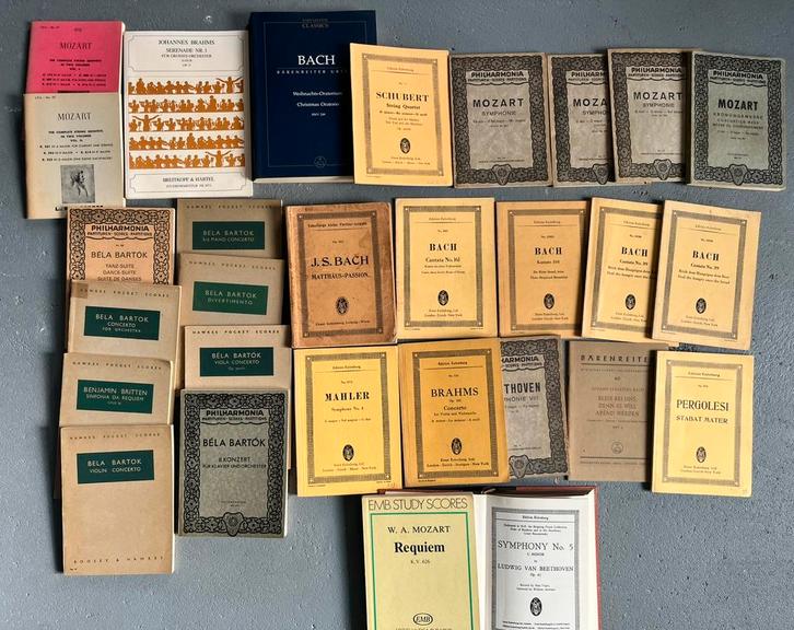 32x studiepartituren study pocket score zakpartituur, Muziek en Instrumenten, Bladmuziek, Artiest of Componist, Klassiek, Cello