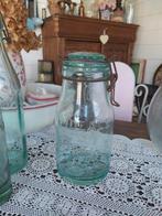 Brocante oude glazen weckpot voorraadpot inmaakpot., Ophalen of Verzenden