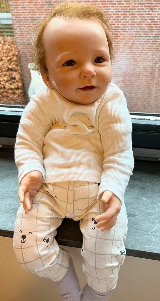 Reborn Lisa By Linde Scherer, Verzamelen, Poppen, Gebruikt, Babypop, Ophalen of Verzenden