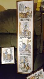 Geborduurde schilderijen -oude ambachten-, Huis en Inrichting, Minder dan 50 cm, 50 tot 75 cm, Ophalen of Verzenden, Zo goed als nieuw