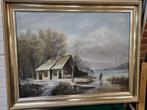 schilderij winterslandschap J.Zeegers  groot, Ophalen of Verzenden, 'T Olde Gre-j, Info@toldegrej.nl, Endepoelstraat 20f Didam