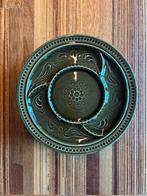 Mosgroene gedecoreerde gourmetborden, borden, kerst, gourmet, Keramiek, Ophalen of Verzenden, Zo goed als nieuw, Bord(en)