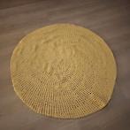 Gebreid okergeel rond vloerkleed 120 diameter, Huis en Inrichting, Stoffering | Tapijten en Kleden, Rond, Ophalen of Verzenden