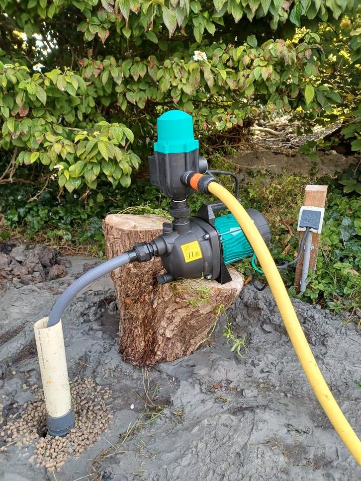 Waterbron, grondwater gebruiken. Beregening door waterpuls, Tuin en Terras, Waterpompen, Zo goed als nieuw, Elektrisch, Ophalen of Verzenden