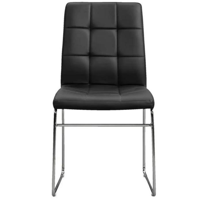 ‼️BIEDEN‼️2x Eetkamerstoel Chicago - leatherlook zwart, Huis en Inrichting, Stoelen, Nieuw, Twee, Zwart, Ophalen