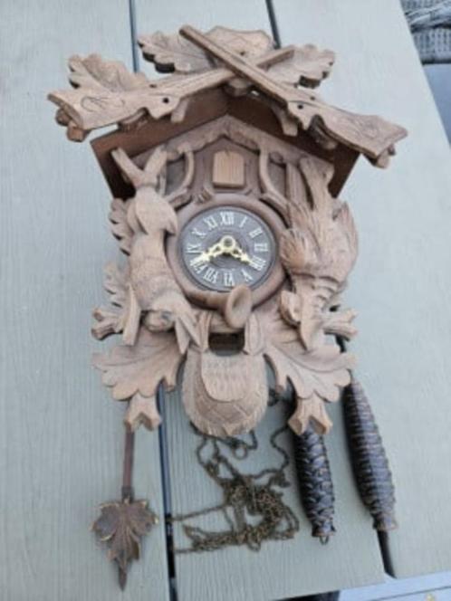 Prachtige antieke houten Jacht koekoeksklok (zwarte woud), Antiek en Kunst, Antiek | Klokken, Ophalen of Verzenden