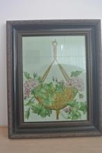 Portugees hand geschilderd tegel tableau in fraaie lijst, Antiek en Kunst, Ophalen