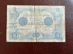 Frankrijk vijf franc 1916, Postzegels en Munten, Bankbiljetten | Europa | Niet-Eurobiljetten, Ophalen of Verzenden, Frankrijk