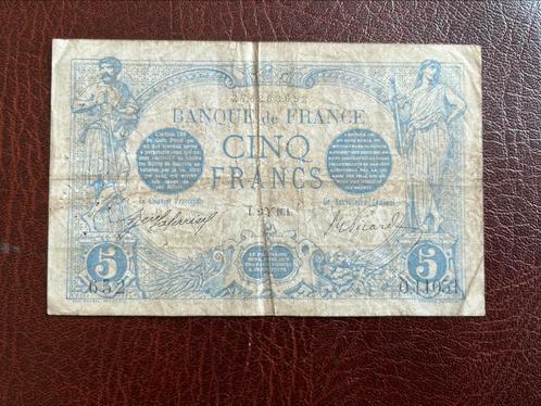 Frankrijk vijf franc 1916, Postzegels en Munten, Bankbiljetten | Europa | Niet-Eurobiljetten, Los biljet, Frankrijk, Ophalen of Verzenden