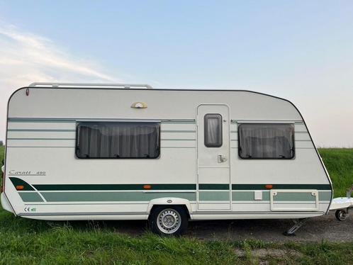 Chateau Caratt 480, bj 2007, stapelbed, fietsendrager, 5pers, Caravans en Kamperen, Caravans, Particulier, tot en met 5, 750 - 1000 kg