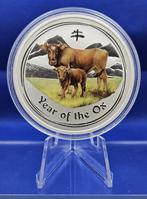 (9250) Australia   LUNAR II   OX COLOR  2009  FIVE OUNCE, Ophalen of Verzenden, Losse munt, Zilver