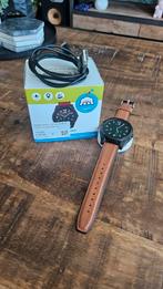 Wuzzi Orion 3 alarm horloge zwart met bruin leder bandje, Ophalen of Verzenden, Zo goed als nieuw, Zwart, Android