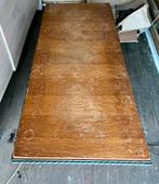 Oud gietijzer / houten salontafel, Gebruikt, 100 tot 150 cm, 50 tot 100 cm, Ouderwets /vintage