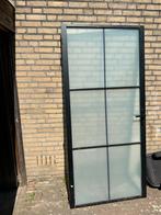 Glazen Buitendeur met Stalen Frame, Doe-het-zelf en Verbouw, Deuren en Horren, Ophalen, Gebruikt, 80 tot 100 cm, 200 tot 215 cm