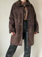 Suèdine nepbont jas, XL. Boho bohemian vintage style fur, Kleding | Dames, Jassen | Winter, Bruin, Verzenden, Maat 46/48 (XL) of groter