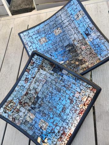 Kleurrijke mozaïekschalen set. ca. 30x30 + 25x25 cm beschikbaar voor biedingen