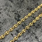 14k gouden ketting koffieboon schakel prachtig model, Ophalen of Verzenden, Nieuw, Goud