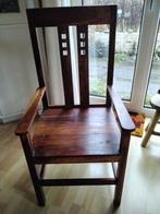 6 robuuste houten stoelen., Ophalen, Gebruikt, Bruin