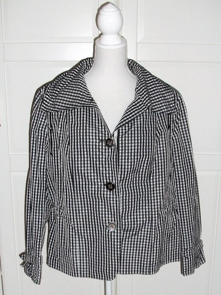 Marcona nieuwe zwarte BB ruitje (regen)jas 44 L (of XL), Kleding | Dames, Jassen | Zomer, Nieuw, Maat 42/44 (L), Zwart, Ophalen of Verzenden