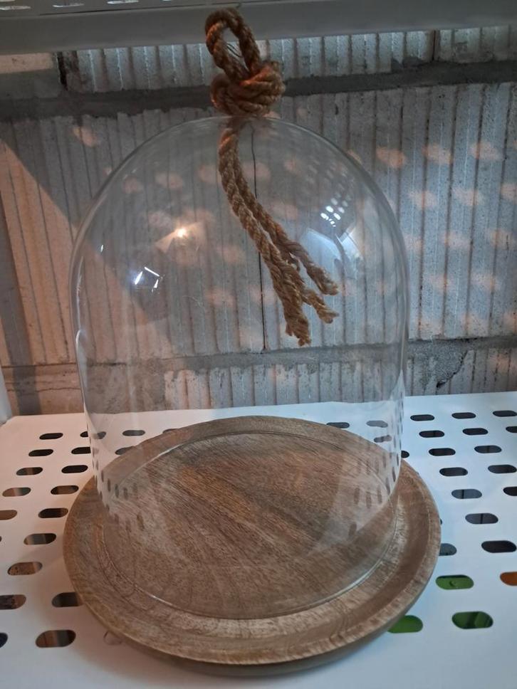 Glazen Stolp met Onderbord, Antiek en Kunst, Antiek | Woonaccessoires, Ophalen of Verzenden