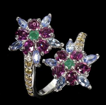  De ring is gemaakt van 925 sterling zilver 14k veguld. 57 beschikbaar voor biedingen