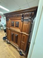 Prachtige antieke houten kast – uniek houtsnijwerk, Ophalen