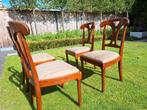 4 prachtige massief kersenhouten eetkamerstoelen, Huis en Inrichting, Ophalen, Gebruikt, Bruin, Vier