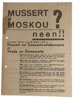 NSB flyer - Mussert of Moskou? Nee, Verzamelen, Militaria | Tweede Wereldoorlog, Ophalen of Verzenden, Overige soorten, Nederland