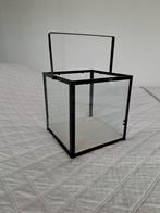 3x lantaarns/ windlichten,  zwart frame met glas, Ophalen, Zo goed als nieuw