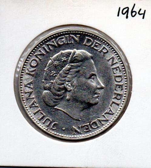 2½ Gulden - Juliana 1964, Postzegels en Munten, Munten | Nederland, Losse munt, 2½ gulden, Koningin Juliana, Zilver, Ophalen of Verzenden