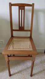 Houten stoelen met vlechtwerk/webbing, Ophalen, Twee, Bruin, Zo goed als nieuw