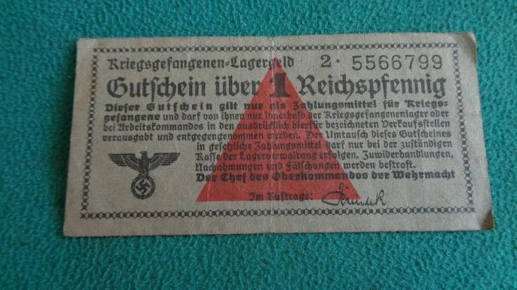 Duits wo2 geld biljet krijgsgevangen kamp leger oorlog nr3, Verzamelen, Militaria | Tweede Wereldoorlog, Boek of Tijdschrift, Nederland