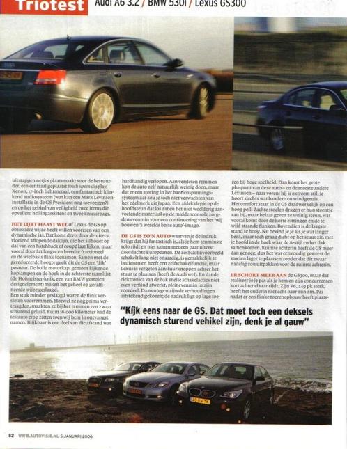 Autovisie triotest Audi A6,BMW 530,Lexus GS 300 2006, Boeken, Auto's | Folders en Tijdschriften, Gelezen, Ophalen of Verzenden