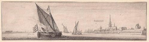 Wenzel Hollar. Gezicht op Emmerich. Ca. 1640, Antiek en Kunst, Kunst | Etsen en Gravures, Ophalen of Verzenden